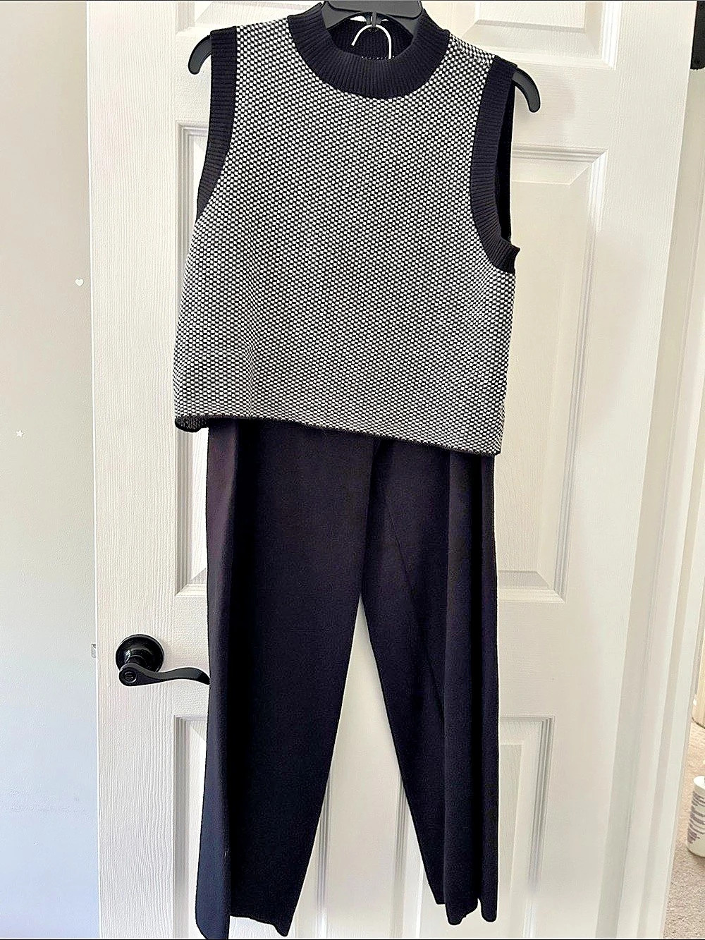 NWT Rachel Zoe Black & White Sleeveless Two-Piece Set, Size Large
